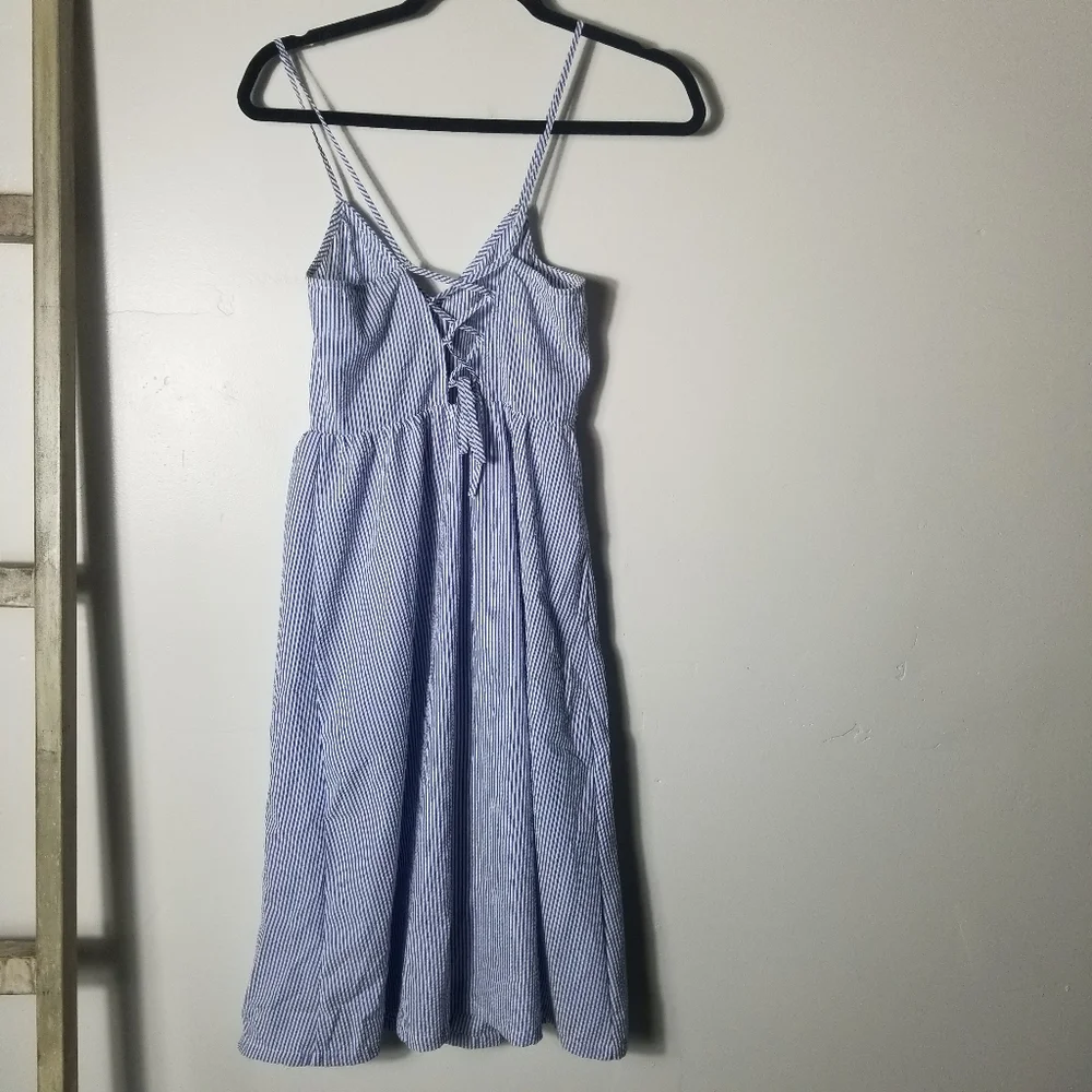 DIVIDED H&M BLUE AND WHITE STRIPED DRESS SIZE 0 - Picture 2 of 15